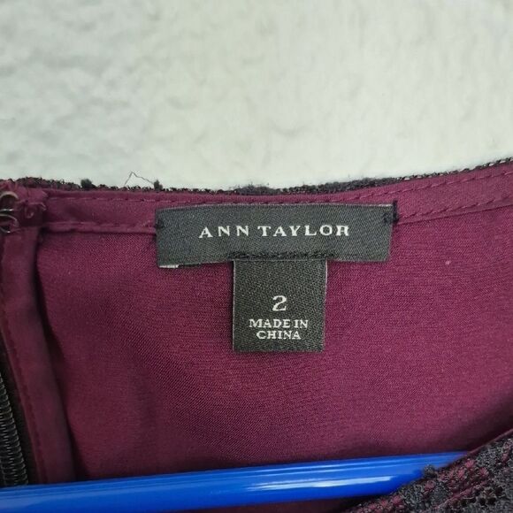 Ann Taylor Purple and Black Lace Blouse Size 2 - Picture 2 of 15